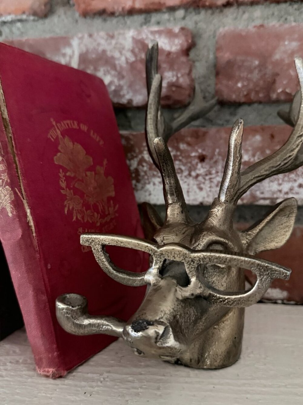 Whimsical Brass Stag Tabletop Statue to Create Your Own Vignette